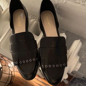 Nine West Black Fringe Loafers